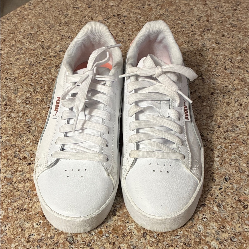 Puma White Sneakers with Pink Accents - Picture 2 of 3